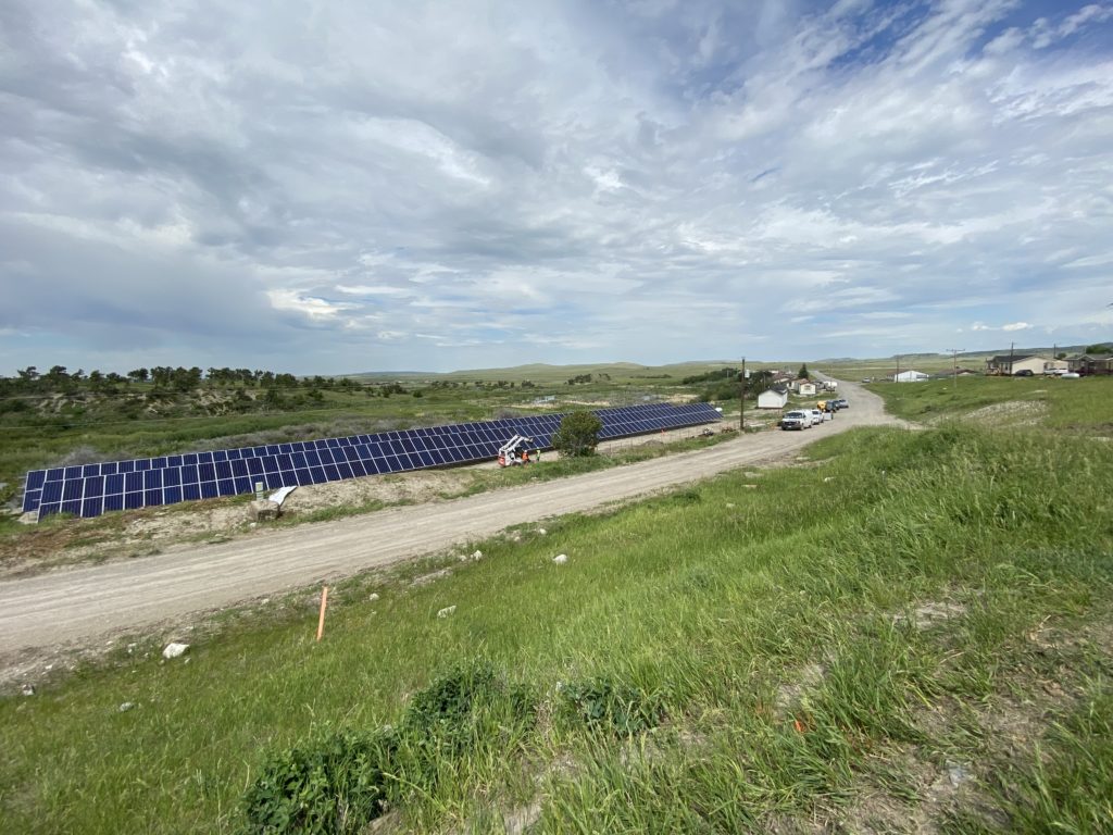photo of solar panel field in blackfeet nation