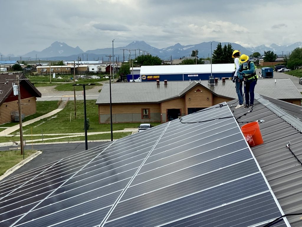 photo of solar panel field in blackfeet nation